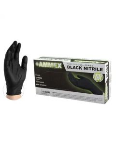 AMXGPNB48100 image(0) - XL GlovePlus P/F, Txtred Black Nitrile Gloves (100 per Box)