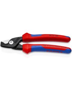 KNP95-12-160-SBA image(0) - 6 1/4" Cable Shears with StepCut Cutting Edges w/Multi-Component Handle packaged in clam shell