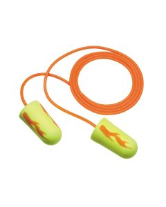 MMM311-1252 image(0) - 3M E-A-Rsoft Corded Earplugs Neon Yellow Blasts