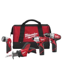 MLW2498-24 image(0) - 4-PC M12 CORDLESS DRIVER SAW COMBO KIT