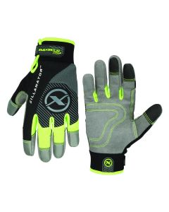 LEGGH361PL image(0) - Flexzilla® Pro High Dexterity Zillanator Gloves, Synthetic Leather, Gray/Black/ZillaGreen™, L