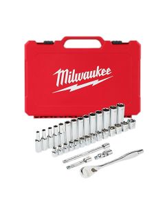 MLW48-22-9508 image(0) - 3/8 in. Drive 32 pc. Ratchet & Socket Set - Metric