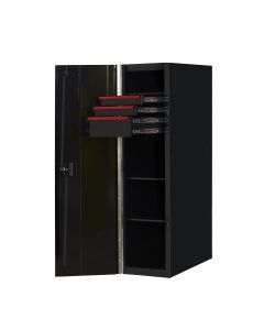 EXTGW192503SLBKR image(0) - 19in 3-Drawer, 2-Shelf Side Locker, Black-Red Hndl